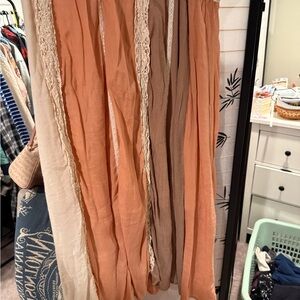 Ryu Peach and Beige Maxi Skirt
